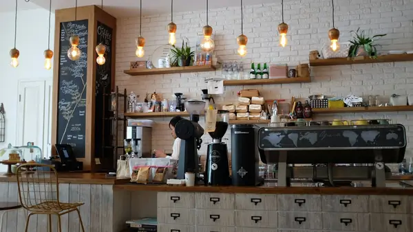 A café counter